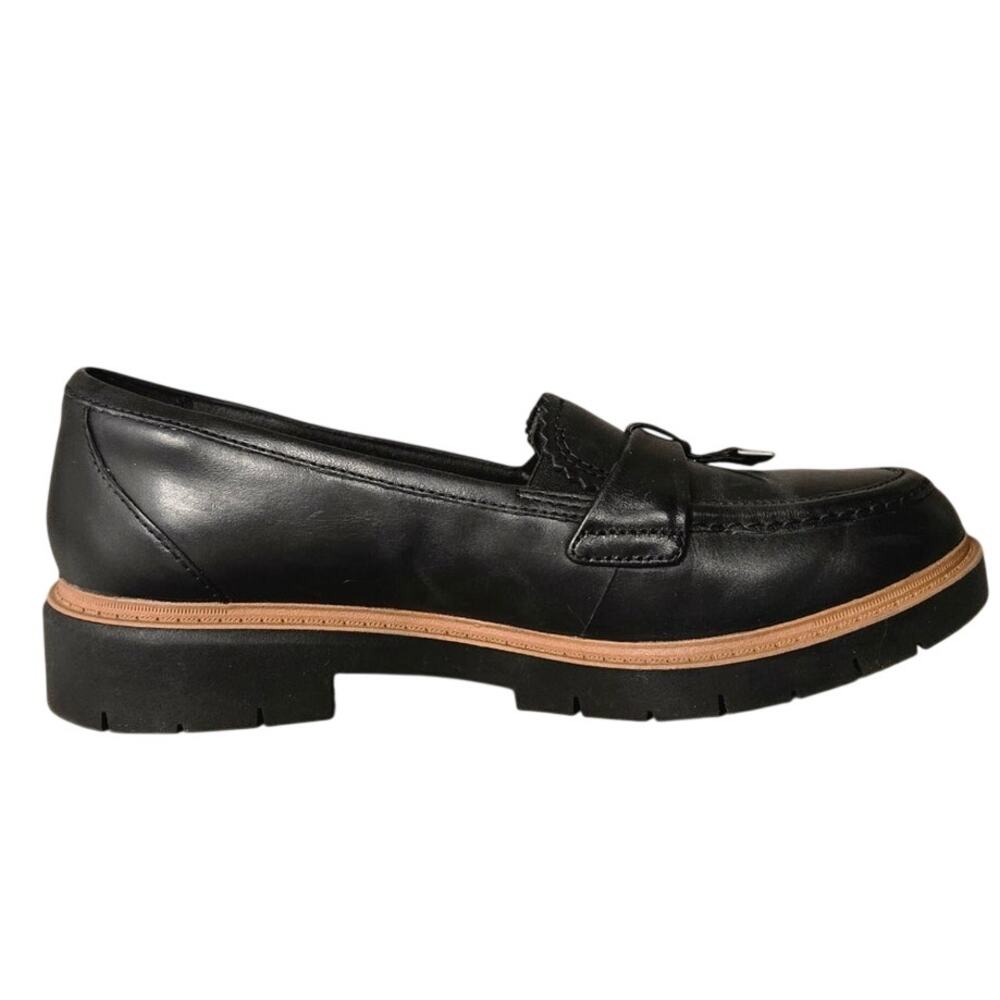 Women's Clarks Leather Westlynn Bella Loafers Black W7.5